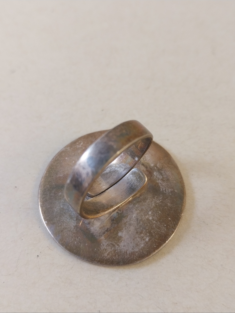 Sterling Silver Ring - Textured Round Design - Picture 6 of 12